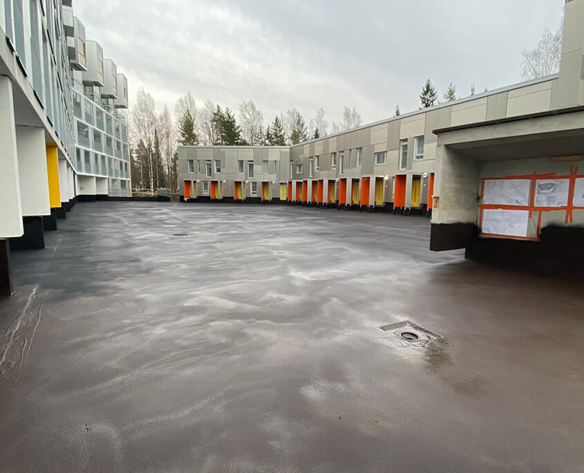 concrete deck waterproof coated